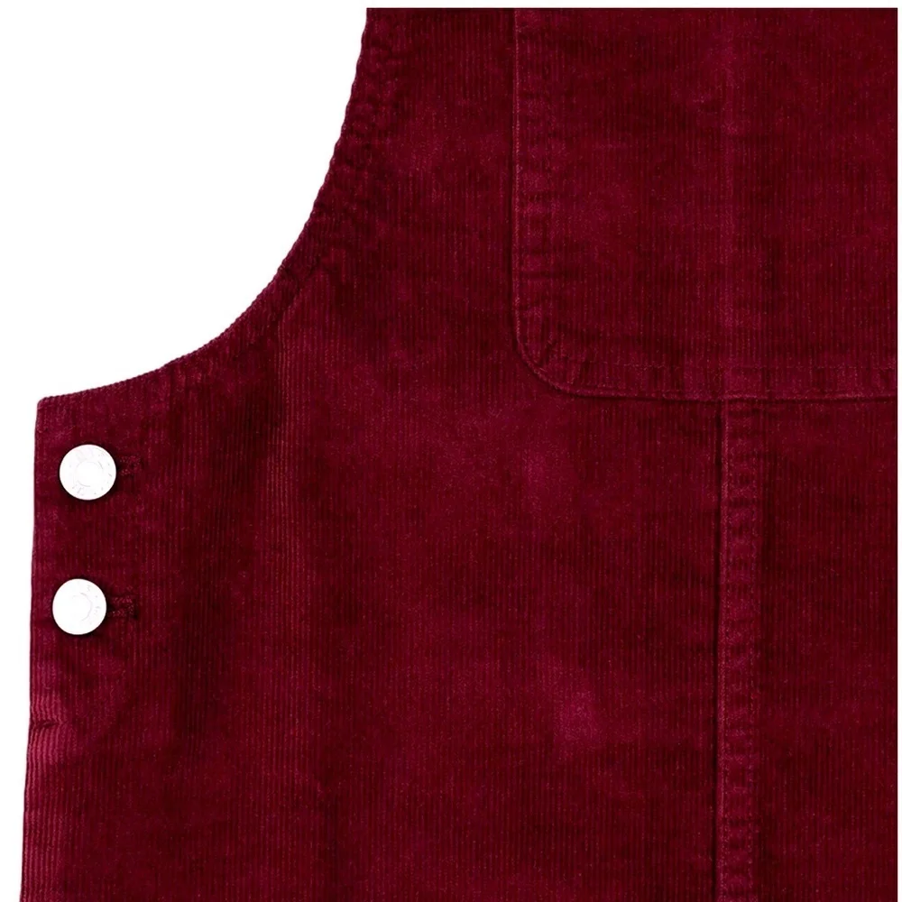Gap Kids- Windsor Red Corduroy Skirtall Dress With Chest Pocket and Adj Straps.